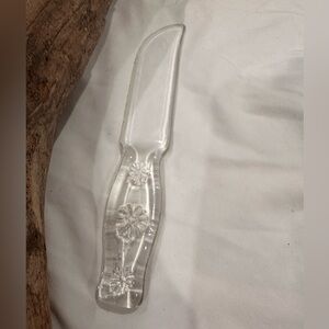 Clear Floral Glass Knife